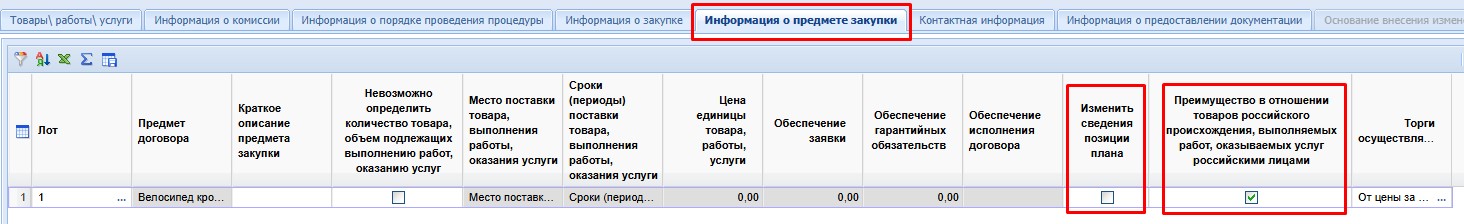 Дополнительные признаки